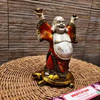 Buda Sobre Tortuga Importado Indonesia Estatua Resina 20 Cm