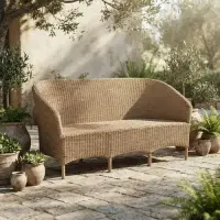 Sillón Artesanal Fibras Naturales Y Caña Ideal Galería Marrón Claro