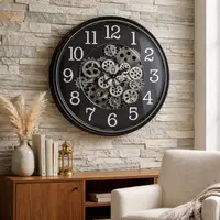 Reloj Importado De Pared Grande Decoración Living Comedor Negro
