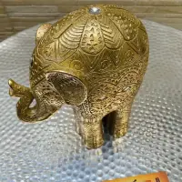 Elefante Decorativo Dorado Con Fantasias Importado Oriente Oro
