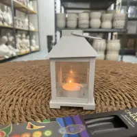 Fanal Farol Metálico Chico Porta Vela Importado Pushkar Blanco