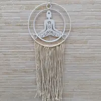 Colgante Metal Hilo Tira Importados Decorativas De India Blanco Buda Meditando