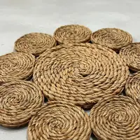 Individual D Indonesia Fibra Natural Plato Sitio Apoyafuente Marrón Claro Liso