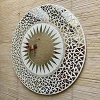 Espejo Artesanal 80 Cm Blanco Madera Importado Indonesia Blanco