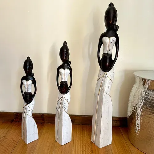 Set 3 Africanas De 1 M Madera Teka Importado D Indonesia
