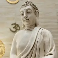 Buda Protector Gigante 140 Cm En Resina Apto Exterior Jardin Blanco