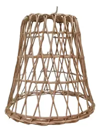 Lampara Campana Artesanal Techo En Mimbre Import Indonesia Marrón