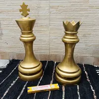 Pieza De Ajedrez Decorativa Rey Aluminio Importado Oriente Dorado Oscuro