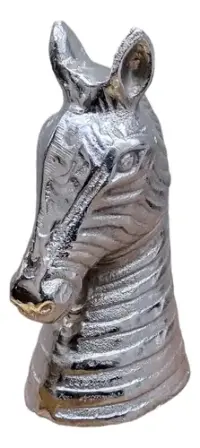 Cabeza Caballo Aluminio Import Oriente Deco Adorno 17 Cm Plateado