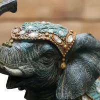 Elefante Abundancia Artesanal 20 Cm Importado Resina
