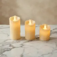 Juego 3 Velas Led C Movimiento Importadas De 7-9-11cm A Pila Vela Led X3