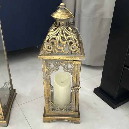 Fanal De India Importado Oriente Portavelas Estilo Marroquí  Dorado Oscuro