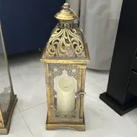 Fanal De India Importado Oriente Portavelas Estilo Marroquí  Dorado Oscuro