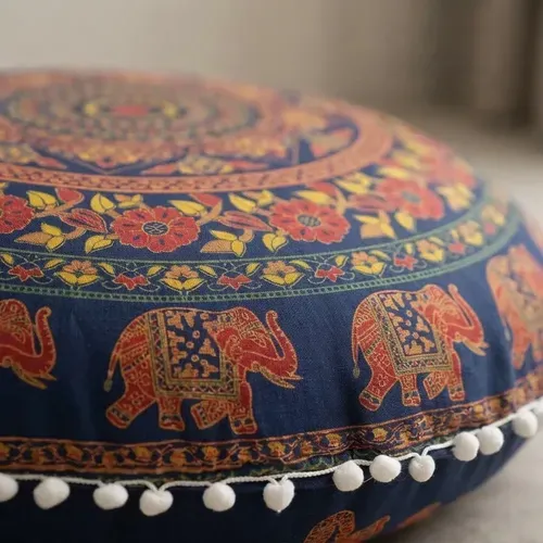 Fundas De Puff, Zafu Mandala. Hecha En India. Algodón 100%