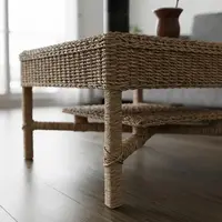 Mesa Arrimo Apoyo Ratona Fibra Natural 2 Pisos Kraft-madera Marrón