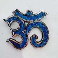 Cuadro Decorativo Om Venecitas Importado Indonesia Artesanal Azul