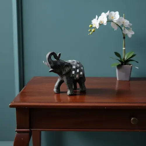 Elefante Abundancia Decorativo Importado Indonesia Fantasías Gris Oscuro