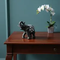 Elefante Abundancia Decorativo Importado Indonesia Fantasías Gris Oscuro