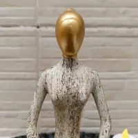 Figura Yoga De Indonesia Estatuilla Reiki Meditación Pushkar Marrón Claro