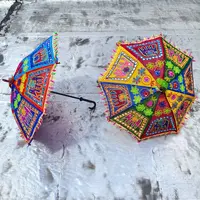 Paragua Decorativo Sombrilla De India Bordada Importado