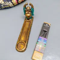 Porta Sahumerios De Resina Indonesia Artesanal Import Regalo Turquesa Buda
