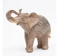 Estatuilla Elefante Resina Decoración India Apto Importado Marrón Claro