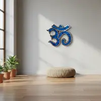 Cuadro Decorativo Om Venecitas Importado Indonesia Artesanal Azul
