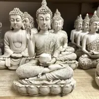 Estatua Buda Jardin  Porta Vela Apto Exterior Pushkar Tienda Blanco