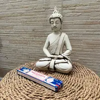 Estatuilla Hindú Buda Indio Jardín Resina Apto Exterior