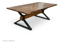 Mesa Comedor Madera Con Hierro Living Country Pushkar Tienda Marrón Negro