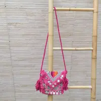 Bandolera Importada De India Artesana Con Fantasia 20x18 Cm
