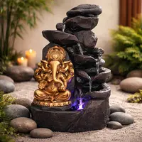 Fuente De Agua Ganesha Gigante Ideal Jardín Deco Importada Gris Oscuro