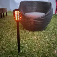 Estaca Solar 65cm Iluminacion Zen Jardin Luz Led Carga Solar Negro
