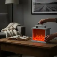 Fanal Simil Fuego 30x25cm Usb O Pila Farol Importado Oriente