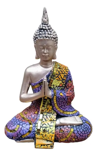 Imagen Estatuilla Buda Resina Manto Con Fantasia Importado
