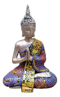 Imagen Estatuilla Buda Resina Manto Con Fantasia Importado