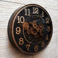 Reloj Importado De Pared Grande Decoración Living Comedor Marrón