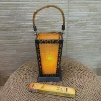 Fanal Colgante O De Apoyo Con Vidrio Y Tela Importado India
