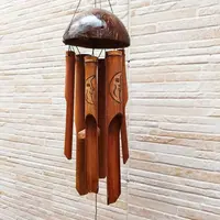 Llamador De Ángeles Hecho En Bamboo Import India Artesanal Marrón