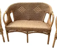 Sillón Doble Artesanal En Fibras Naturales Apto Galeria Deco