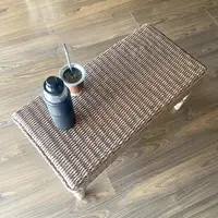 Mesa Arrimo Apoyo Ratona Fibra Natural 2 Pisos Kraft-madera Marrón