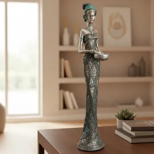 Estatuilla Africana Imagen Importada Oriente 60 Cm Fantasias Mix