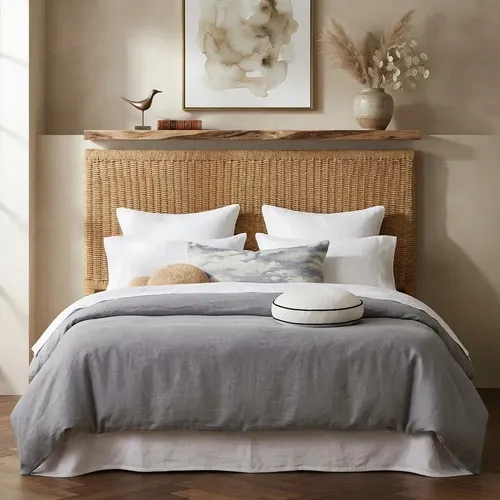 Respaldo Artesanal Kraft Madera 160cm (hacemos A Medida Tmb) Beige