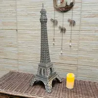 Torre Eiffel Paris 50 Cm Importada Resina Columna Decorativa Plateado
