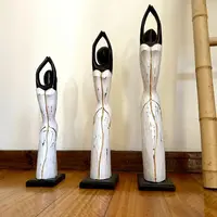 Flia Mulata África X 3 En Madera Teca De Indonesia Artesanal