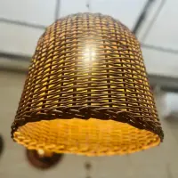 Lampara Artesanal 40cm Techo En Mimbre Import Indonesia Marrón