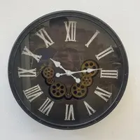 Reloj Importado Grande De Pared Imponente Deco Pushkar Negro