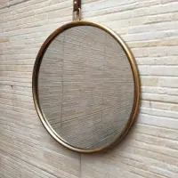Espejo De Metal Importado Indonesia Pushkar Dorado Oscuro