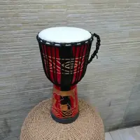 Djembe Instrumento Artesanal Importado De India Tambor Rojo