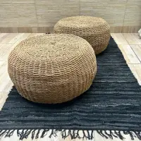 Juego X 2 Unidades Puf 65 Cm Fibra Nartural  Banco-mesa-zen Marrón